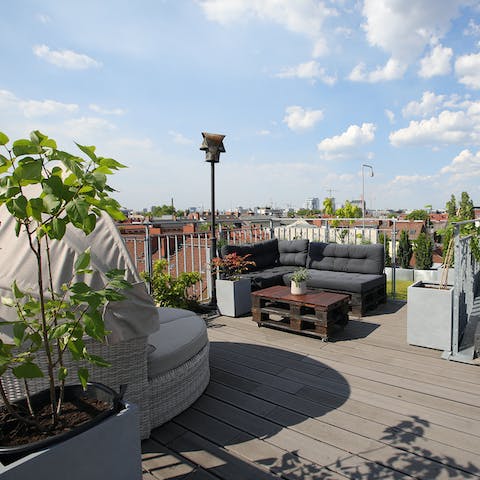 The stylish rooftop terrace