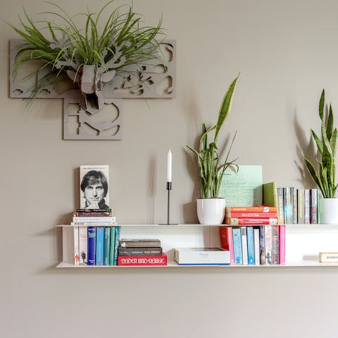 Decorative bookshelf with selected works