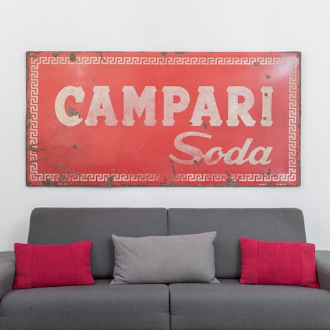 The vintage Campari sign