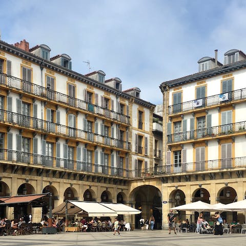 Explore the city's plazas and stop off at a pintxo bar for some Basque hospitality