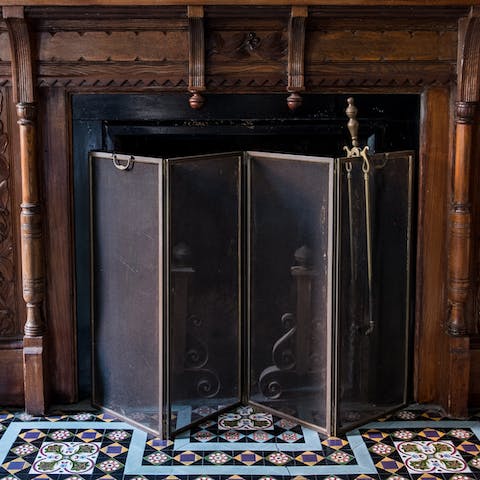 The original fireplace
