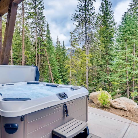 Soak your tired muscles in the hot tub