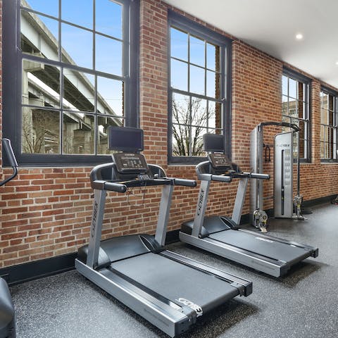 Work out in the home's gym