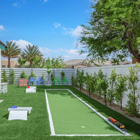 Get into the Palm Springs spirit on the bocce ball court