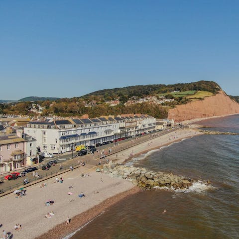 Slip on your flip-slops and take the short five-minute stroll to Sidmouth Beach