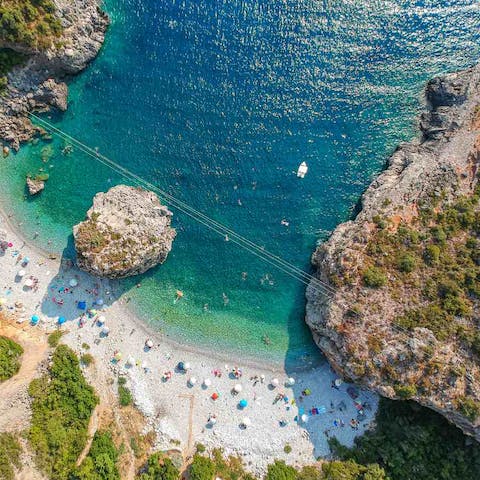Explore the coves and beaches nestled along the coast