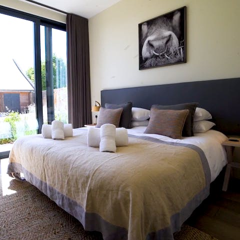 Throw open the patio doors to let a gentle breeze drift through your bedroom