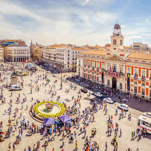 Stay just a few metres from Plaza Mayor and Puerta del Sol