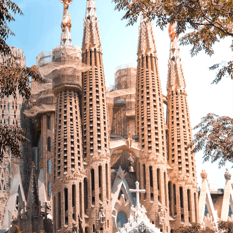 Stay in the beautiful Gràcia district, close to the majestic Sagrada Familia 
