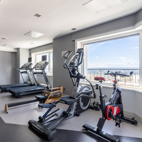 Keep up with your fitness routine in the on-site gym