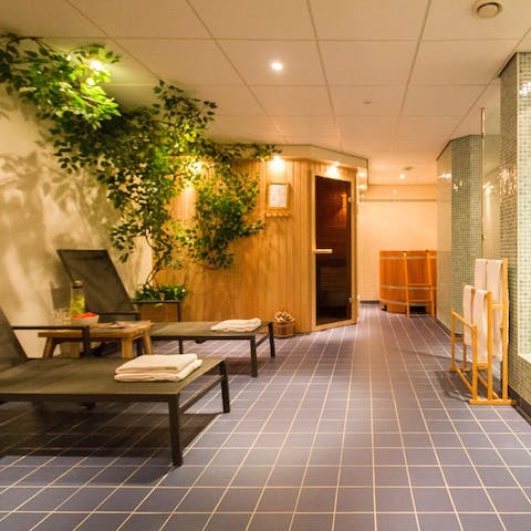Make the most of the on-site wellness centre and relax in the sauna