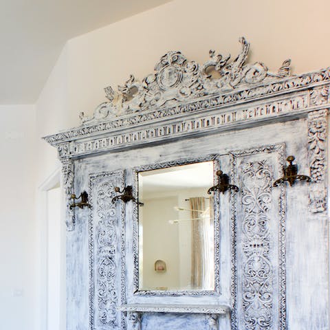 A beautifully ornate mirror