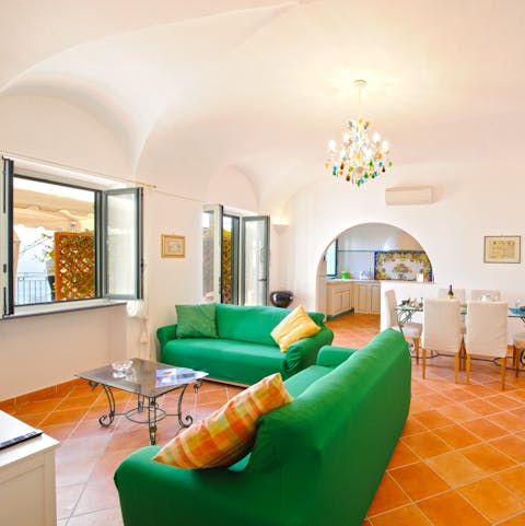Kick back and relax in authentic Amalfi Coast interiors