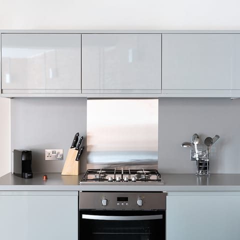 Knock up your favourite meals in the sleek and stylish kitchen