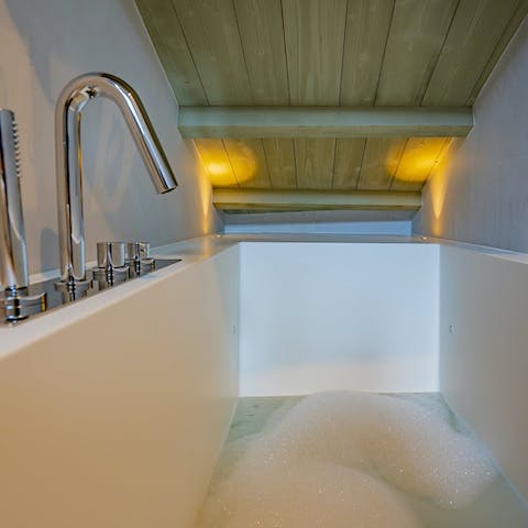 Sink into the plunge pool for a relaxing soak