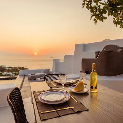 Savour sunset drinks and alfresco dining on the terrace
