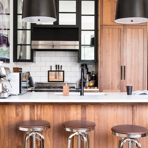 The sleek countertop