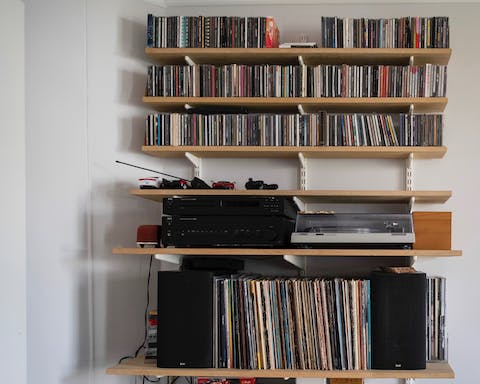 The huge vinyl and CD collection