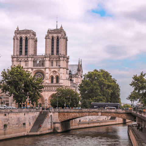 Walk to nearby Notre Dame, a must-visit while in Paris