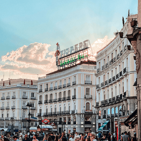 Stay a short walk from the bustling Plaza del Sol