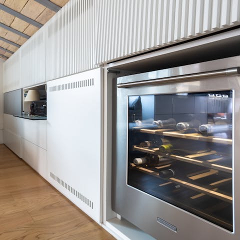 A dedicated wine fridge