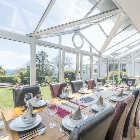 Enjoy family meals in the sunny dining room
