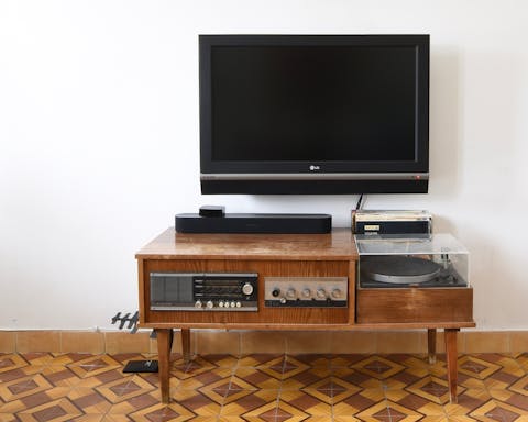 The retro stereo cabinet from the 1950s