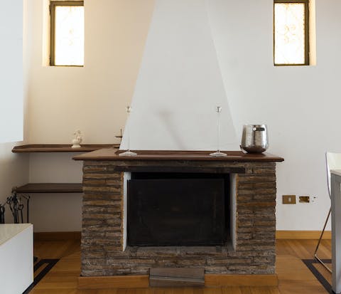 The working fireplace