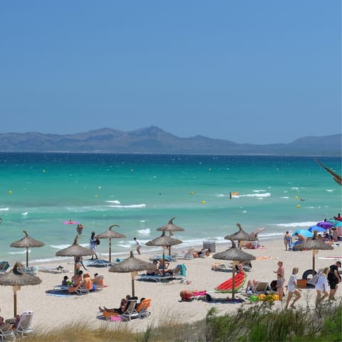 Take a twenty-minute drive to the family friendly beach of Playa de Muro