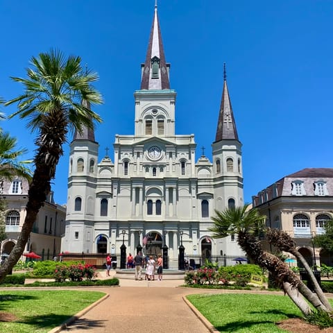 Visit historic Jackson Square, under a five-minute stroll away