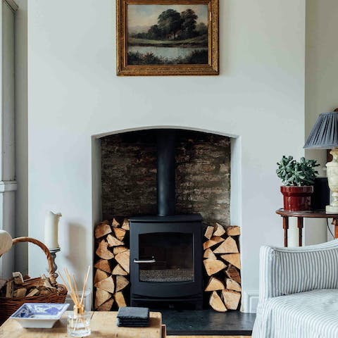 Cosy up by the fire on cooler evenings