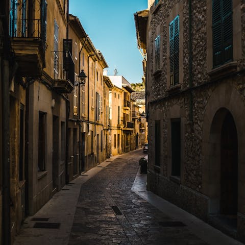 Wander the historic streets of Pollensa, just a fifteen-minute walk away