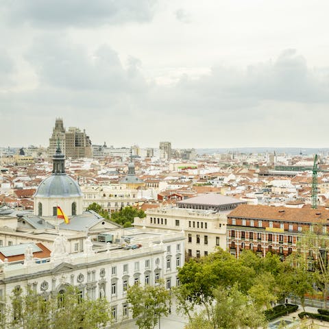 An incredible view of Plaza de Colón