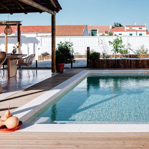 Swim in your private pool to cool off from the Portuguese heat