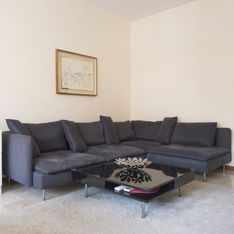 A huge corner sofa