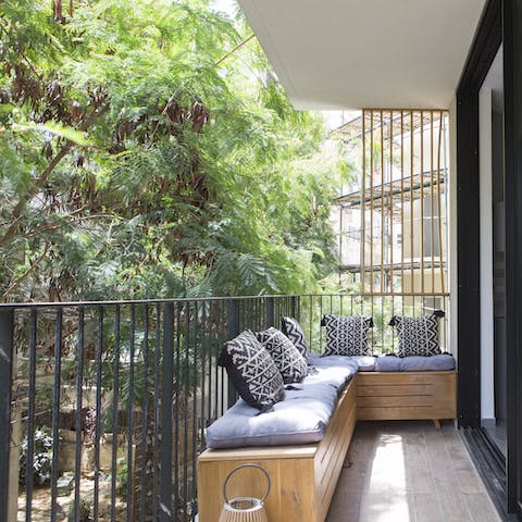 Enjoy the tranquility of your leafy balcony