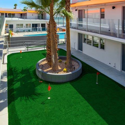 Practice your swing on the mini-golf course