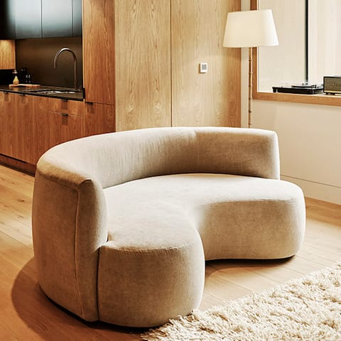 The modern curved sofa