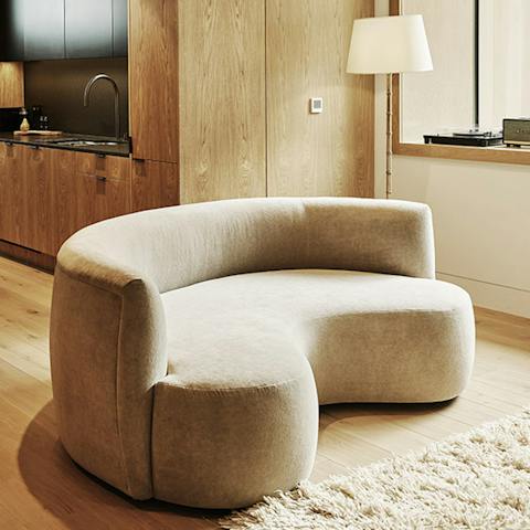 The modern curved sofa