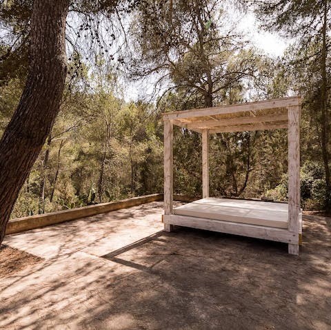 Take a siesta in the forest cabana