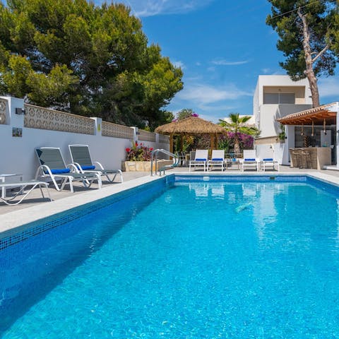 Go for a morning swim in the large private pool