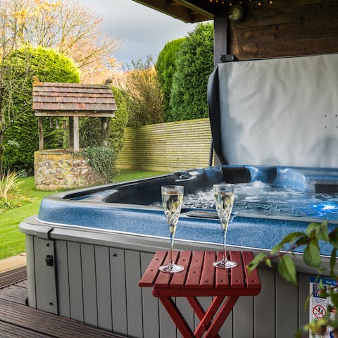 Watch the birds from the comfort of the hot tub
