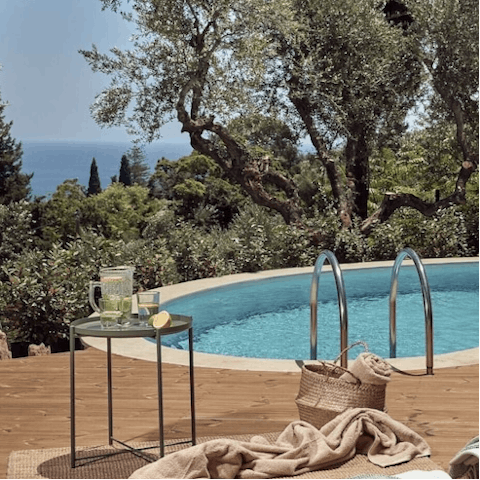 Spend lazy days by the pool with beautiful views of the surrounding countryside