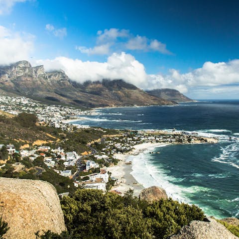 Spend relaxing days on the Clifton and Camps Bay beaches nearby
