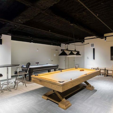 Head to the building's games room for a game of pool or air hockey