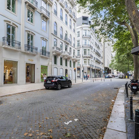 Indulge in some retail therapy as you stroll down Avenida da Liberdade