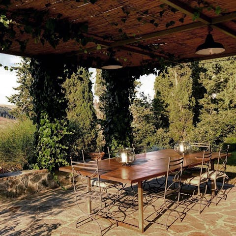 Enjoy an Italian feast al fresco on your covered terrace