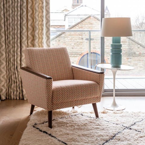 Kick back and relax in the retro-styles sitting room