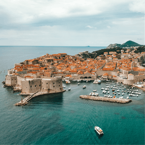 Explore Dubrovnik's UNESCO Old Town, a ten-minute drive or taxi ride away