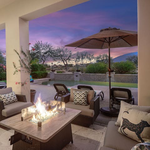 Sit around the firepit sharing stories and making s’mores – or turn the big screen TV on for an alfresco movie night